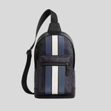 COACH West Pack In Signature Canvas With Varsity Stripe Charcoal/Denim/Chalk CV923