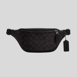 COACH Warren Mini Belt Bag In Signature Canvas Charcoal/Black CW369