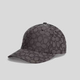 COACH Signature Jacquard Baseball Hat Charcoal CW766
