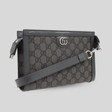 GUCCI GG Supreme Ophidia Unisex Mini Clutch Crossbody Bag Grey 795467