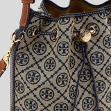 TORY BURCH T Monogram Bucket Bag Tory Navy 166414