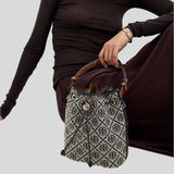 TORY BURCH T Monogram Bucket Bag Tory Navy 166414