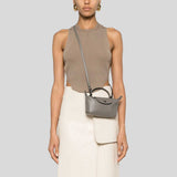 LONGCHAMP Le Pliage Extra XS Leather Pouch Crossbody Turtledove 34205987