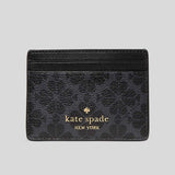 KATE SPADE Signature Spade Flower Small Slim Card Holder Black KI371