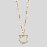 FERRAGAMO Crystals Necklace Gold Color 696654