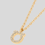 FERRAGAMO Crystals Necklace Gold Color 696654