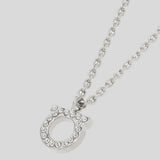 FERRAGAMO Crystals Necklace Silver Color 696655