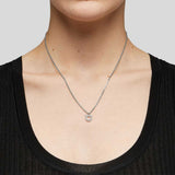 FERRAGAMO Crystals Necklace Silver Color 696655
