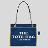 MARC JACOBS The Denim Chain Medium Tote Bag Dark Wash 2F4HTT018H05