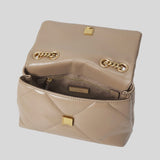 TORY BURCH Small Kira Diamond Quilt Convertible Shoulder Bag Taupe Oak 154706