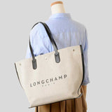 LONGCHAMP Roseau L Canvas Tote Bag Ecru 10090HSG037