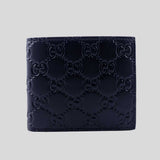 GUCCI Men's Signature GG Leather Bifold Wallet Navy 779836