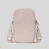 KATE SPADE Emma Pebbled Leather North South Phone Crossbody Bag Cozy Grey KK258