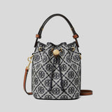 TORY BURCH T Monogram Mini Bucket Bag Tory Navy 166415