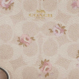 COACH Corner Zip Wristlet In Signature Canvas With Floral Print Sand Multi CAR20