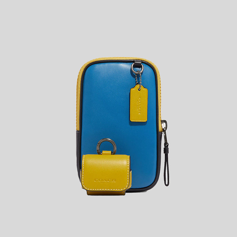 Hybrid pouch 8 in outlet colorblock with coach patch