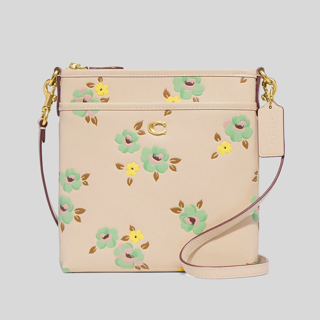 Kitt messenger crossbody with watercolor floral print Clearance