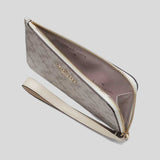 KATE SPADE Lucy Spade Flower Small L-Zip Wristlet Dark Beige KH614