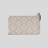 KATE SPADE Lucy Spade Flower Small L-Zip Wristlet Dark Beige KH614