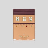 KATE SPADE Oh What Fun Gingerbread House Small Slim Cardholder KJ072