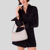 KATE SPADE Emma Pebbled Leather Medium Shoulder Bag Cozy Grey KK068