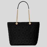 KATE SPADE Spade Flower Quilted Fabric XL Tote Black KK074
