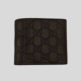 GUCCI Men's Signature GG Leather Bifold Wallet Dark Brown 779836