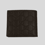 GUCCI Men's Signature GG Leather Bifold Wallet Dark Brown 779836