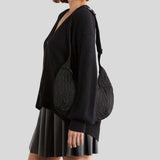 MARC JACOBS SMALL Jumbled Logo Workwear Nylon Shoulder Bag Black 4R4HSH018H02