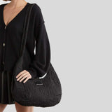 MARC JACOBS LARGE Jumbled Logo Workwear Nylon Shoulder Bag Black 4R4HCR001H02