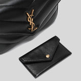 SAINT LAURENT YSL Loulou Mini Chain Bag In Quilted Lambskin Black 821749AAEAX