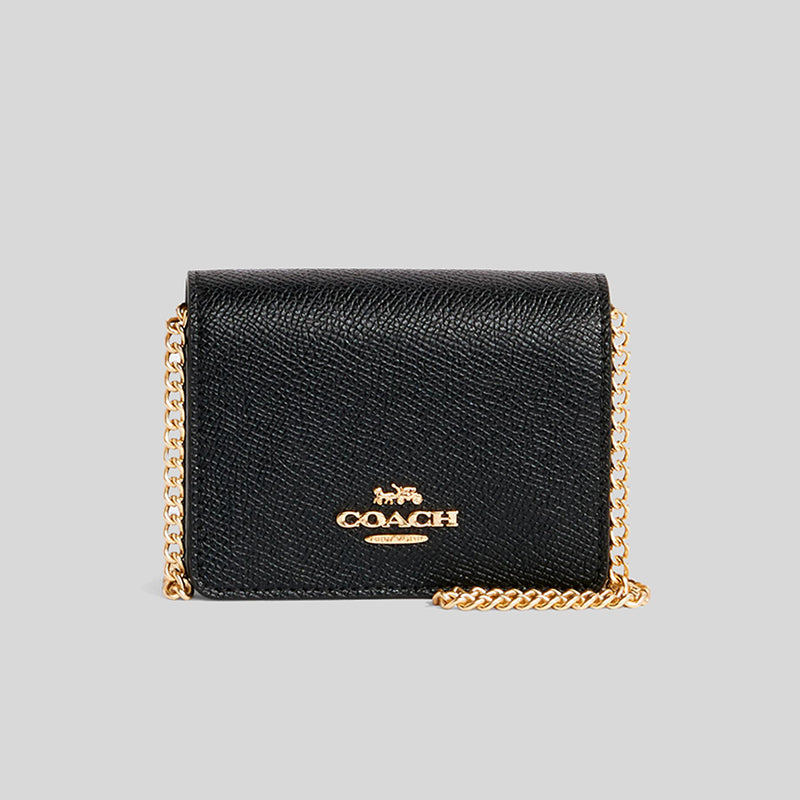 Coach wallet on chain black Clearance