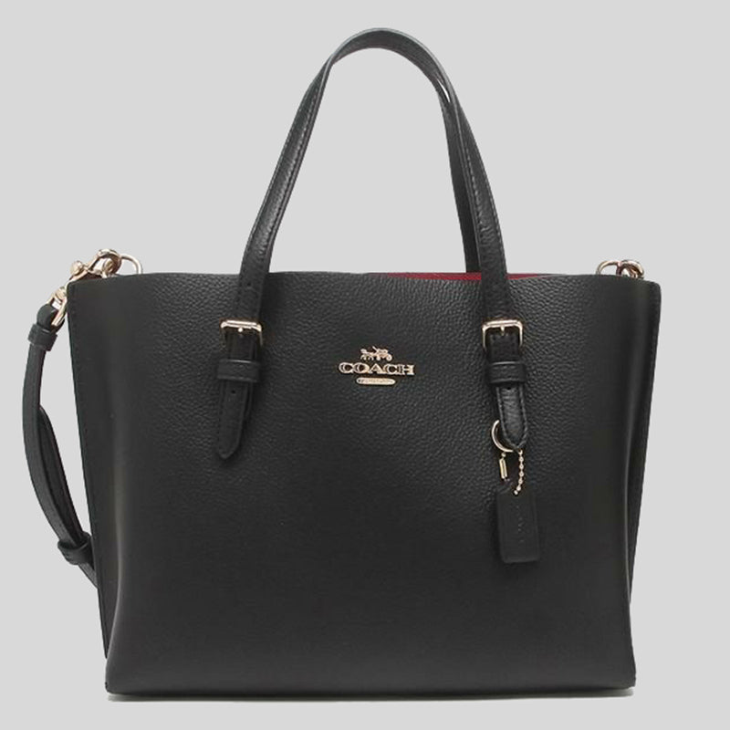 Coach Mollie Tote 25 C4084 Black True Red LussoCitta