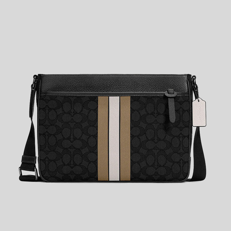 COACH®  Varsity Stripe Loop Bag Charm With Signature Charm