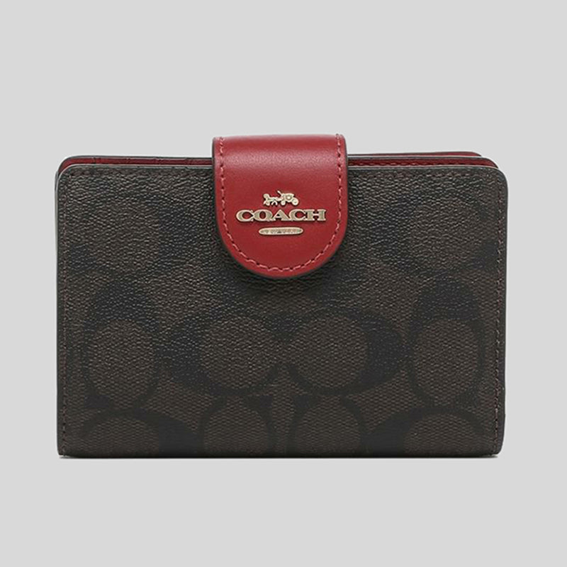 Red and black coach wallet deals