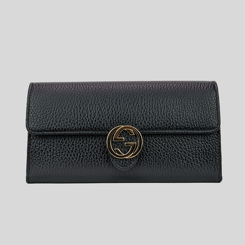 GUCCI Icon GG Interlocking Wallet Black 615524 LussoCitta
