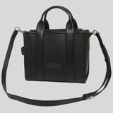 MARC JACOBS Leather The Tote Small Traveler Tote Bag Black H009L01SP21