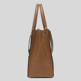 Michael Kors Mercer Medium Logo and Leather Accordion Crossbody Bag 35S1GM9M2B Brown