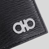 FERRAGAMO Gancini Men's Leather Bifold Wallet Black 0685956