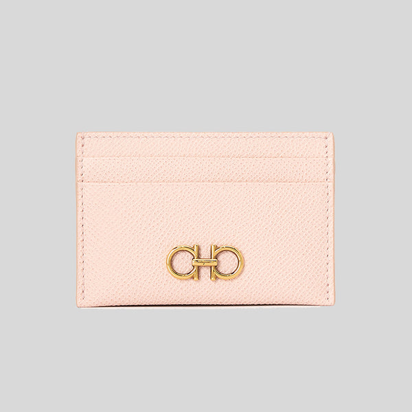 Salvatore Ferragamo Calf Leather Card Holder Light Pink 0746667 Luxury handbag chanel Dior lv gucci coach Kate spade Marc Jacobs TORY BURCH Michael Kors ferragamo Burberry lusso citta lussocittaa designer handbag