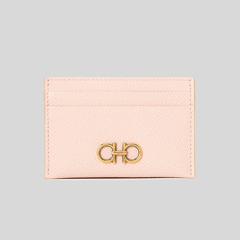 Salvatore Ferragamo Calf Leather Card Holder Light Pink 0746667 Luxury handbag chanel Dior lv gucci coach Kate spade Marc Jacobs TORY BURCH Michael Kors ferragamo Burberry lusso citta lussocittaa designer handbag