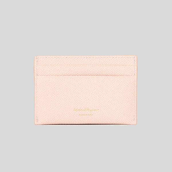 Salvatore Ferragamo Calf Leather Card Holder Light Pink 0746667