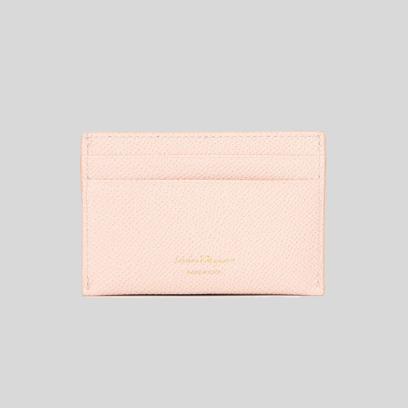Salvatore Ferragamo Calf Leather Card Holder Light Pink 0746667