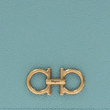 Salvatore Ferragamo Calf Leather Medium Bifold Wallet Tyrone Turquoise 0750033