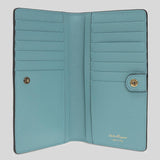Salvatore Ferragamo Calf Leather Medium Bifold Wallet Tyrone Turquoise 0750033