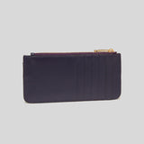 Salvatore Ferragamo Vara Blow Calf Leather Flat Card Case Wallet Deep Purple 0750624
