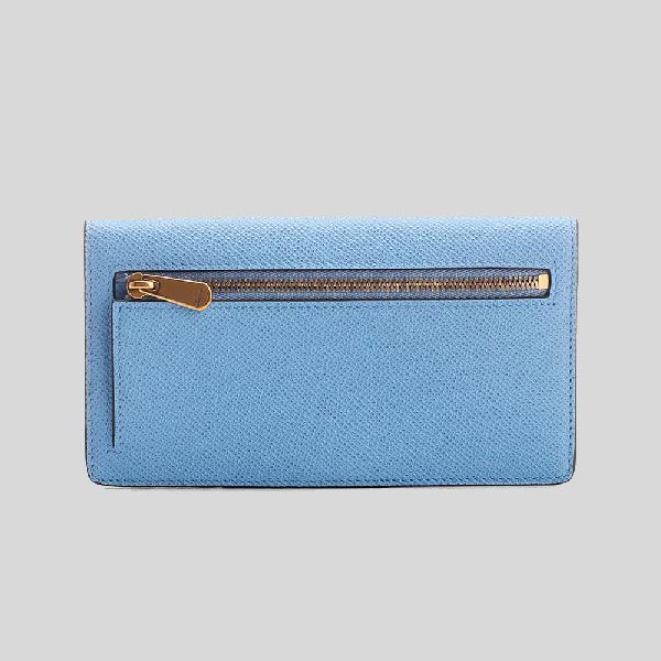 Salvatore Ferragamo Calf Leather Medium Bifold Wallet Nigella Blue 0752758