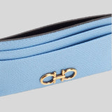 Salvatore Ferragamo Calf Leather Card Holder Nigella Blue 0752760