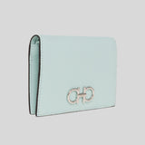 Salvatore Ferragamo Calf Leather Small Bifold Wallet Ghiacciaio Blue 0756990