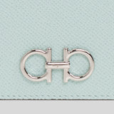 Salvatore Ferragamo Calf Leather Small Bifold Wallet Ghiacciaio Blue 0756990
